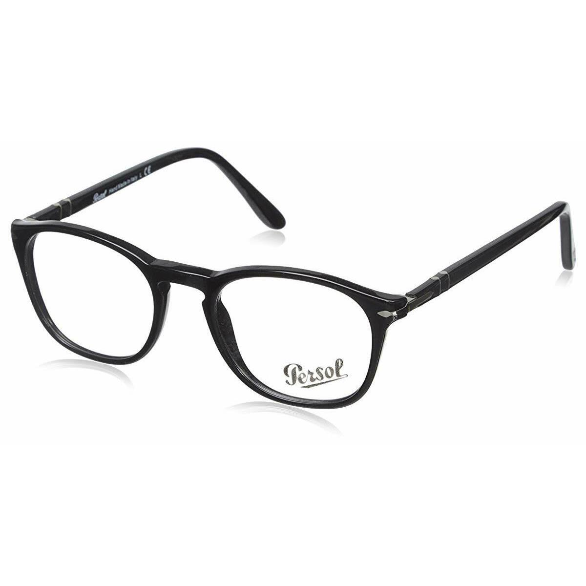 Persol Square Eyeglasses PO3007V 95 50mm Black / Demo Lens