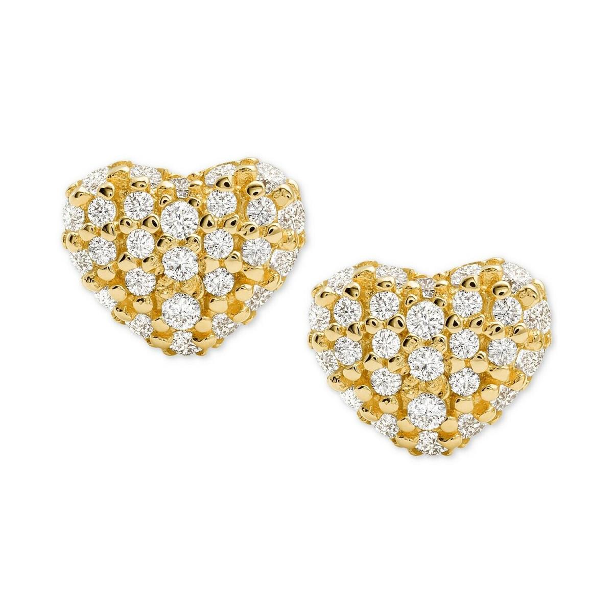Michael Kors Women`s Kors Love Pav Heart Sterling Silver Stud Earrings