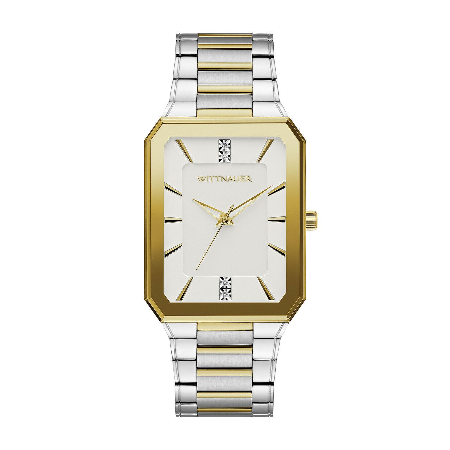 Wittnauer Men`s Quartz Diamond Accent Two-tone Rectangle 32x49mm Watch WN3093