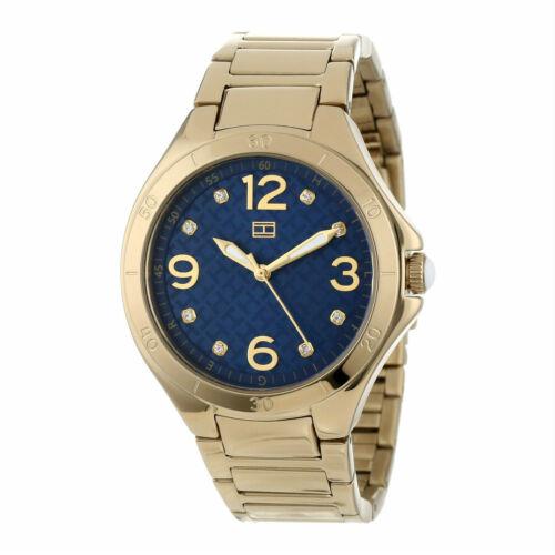 Tommy Hilfiger Women`s Analog Blue Dial Round Golden Bracelet Watch 1781317