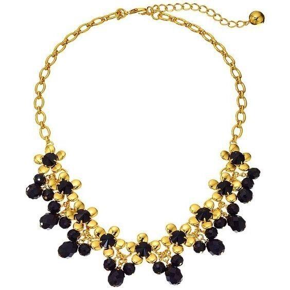 Kate Spade Sunset Blooms Gold-tone Crystal Garland Necklace Daisy Black/gold