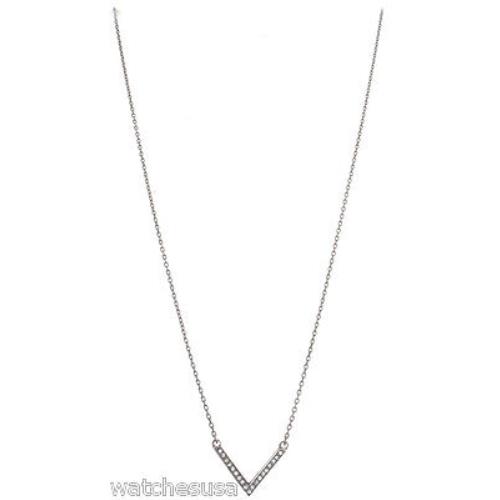 Michael Kors 18 Inches Crystal Pave V Shape Stainless Steel Necklace MKJ3745