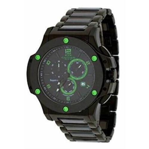 Oniss ON612-MIPB Men`s Bold Black Ceramic Stainless Steel Swiss Chrono Watch