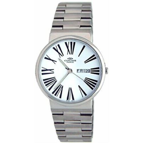 Oniss ON-B2830M Men`s White Dial Casual Analog Watch with Day/date Display