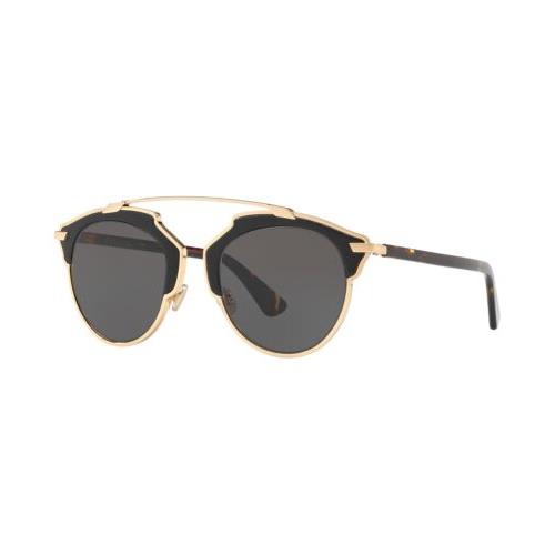 Dior SO Real Leather P7P Y1 Sunglasses Black/havana-gold / Grey Lens Soreal