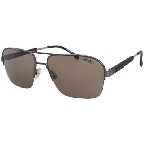 Carrera 8028/S R8070 Sunglasses Men`s Dark Ruthenium/brown Lenses Pilot 59mm