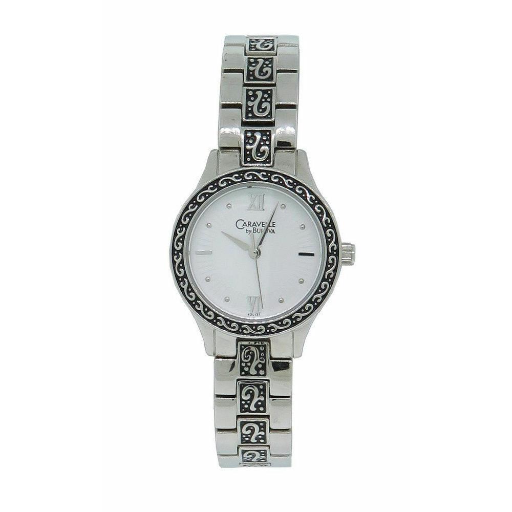 Caravelle by Bulova Women`s Round White Roman Numeral Analog Watch 43L131