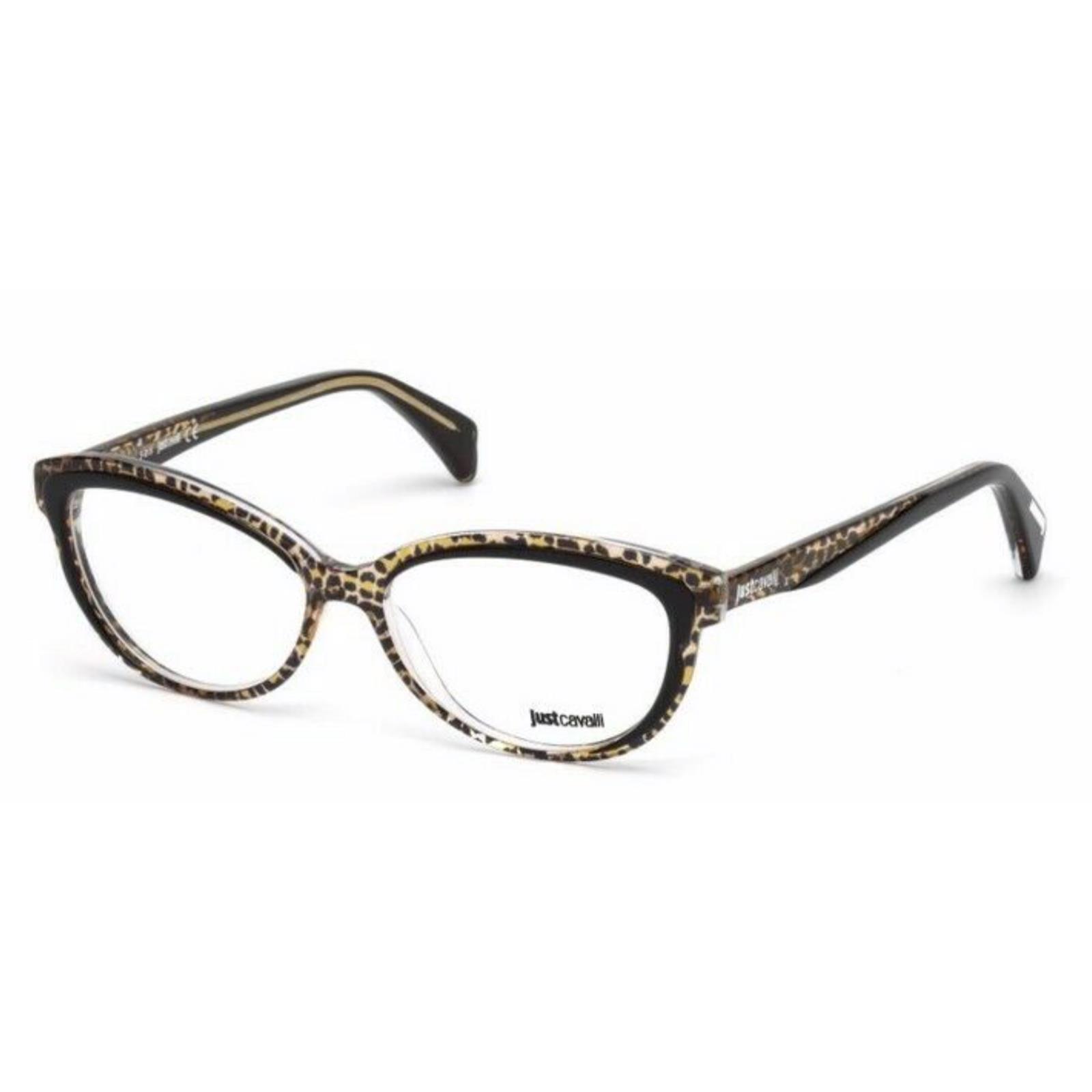 Just Cavalli Eyeglasses JC0748 047 54-14 140 Black Leopard Cat-eye Frames