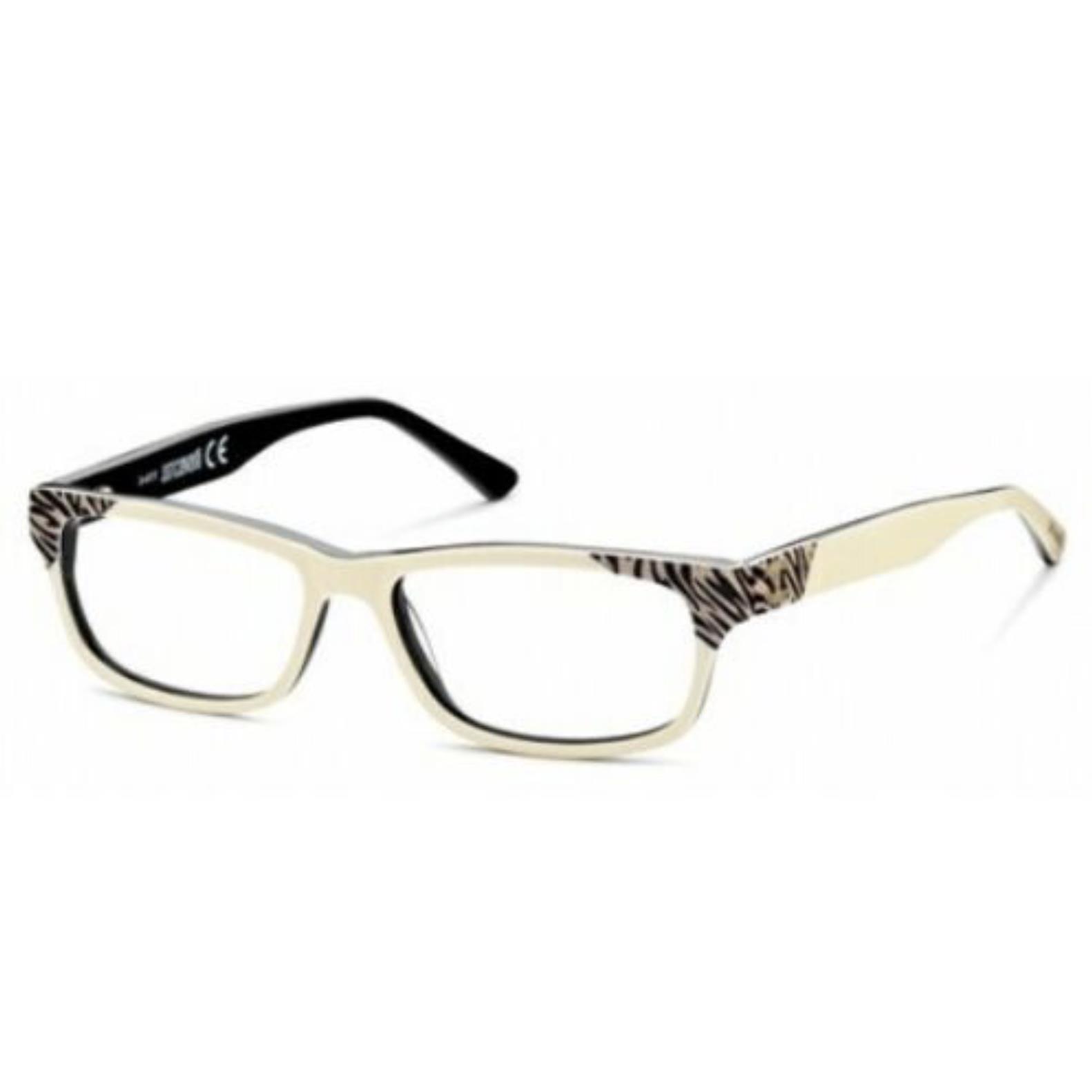 Just Cavalli Eyeglasses JC0458 023 53-15 Cream Tiger Rectangular Frames