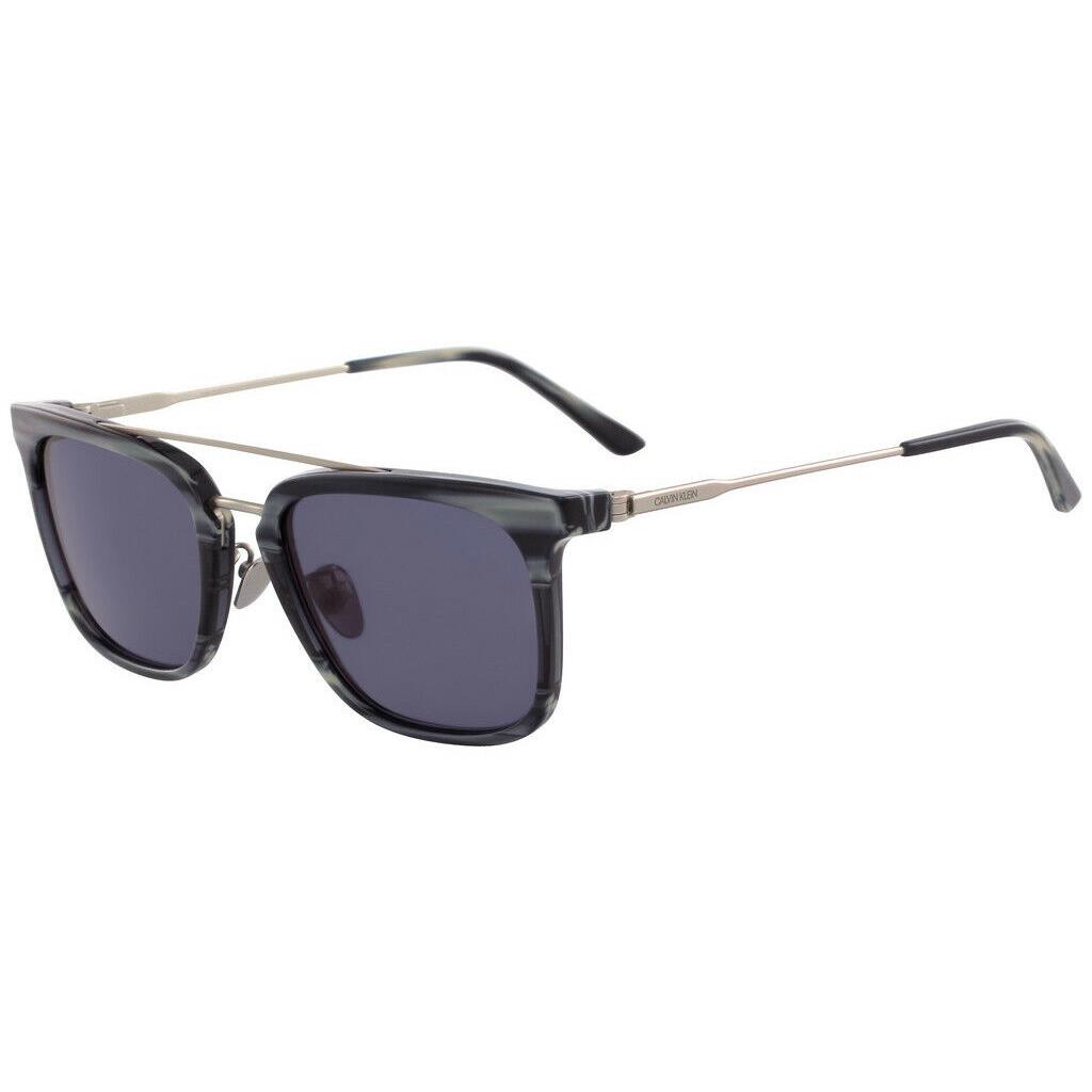 Calvin Klein CK18719S 420 Slate Blue Horn Sunglasses Blue Lens