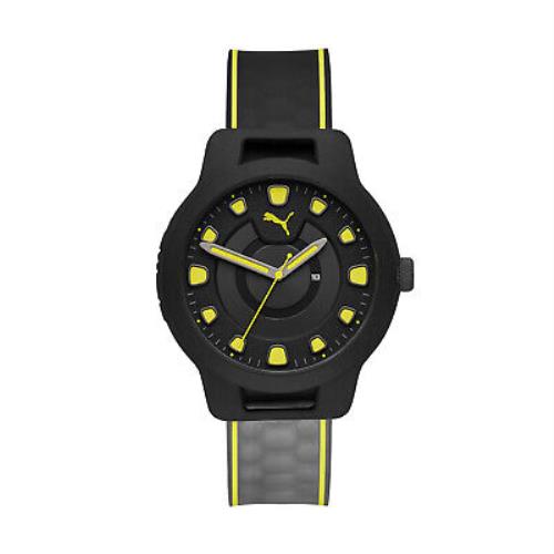 Puma Men`s Reset V1 P5025 Black Silicone Quartz Fashion Watch