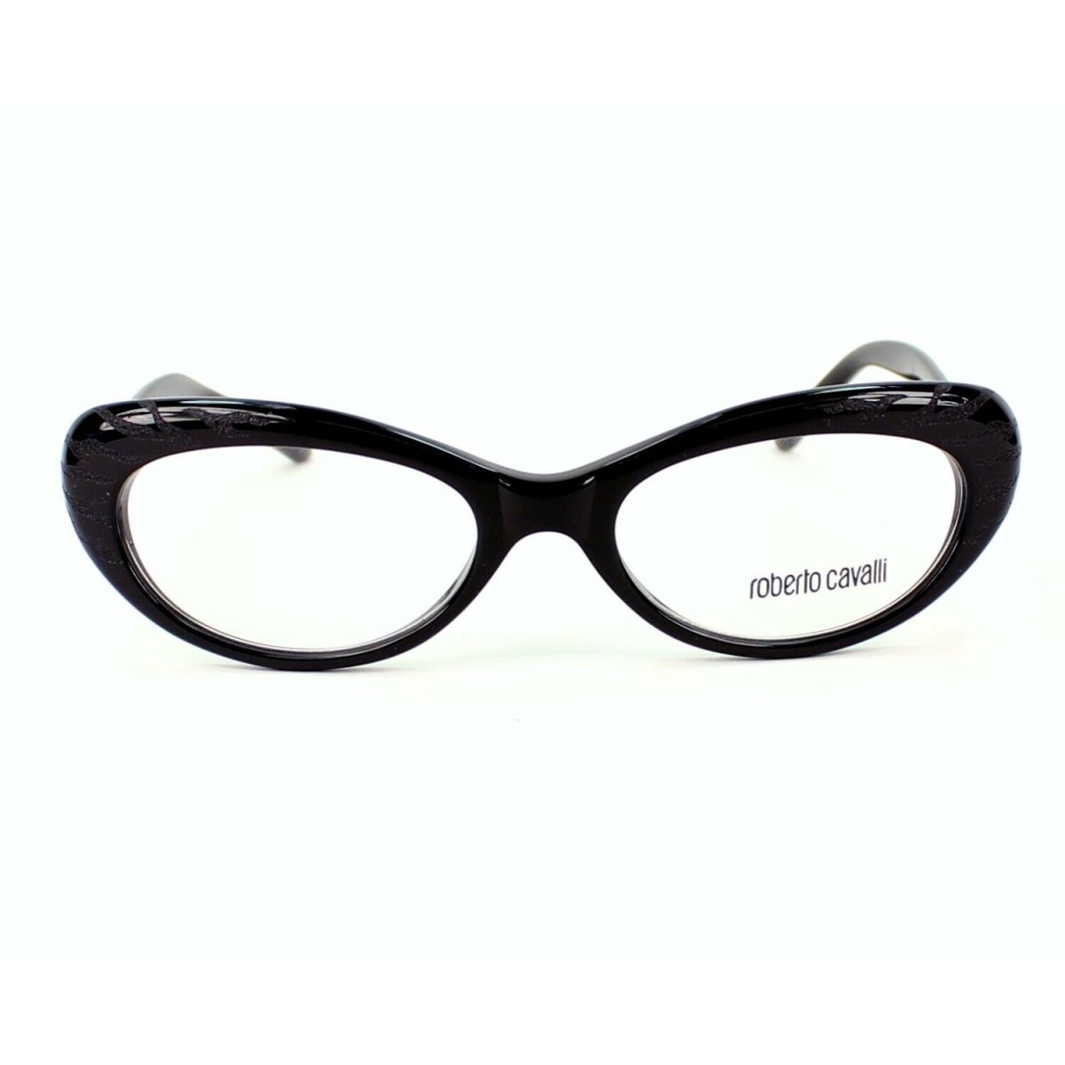 Roberto Cavalli D`arros RC778 001 Black Cat Eye Eyeglasses Frame 53-17-140 Italy