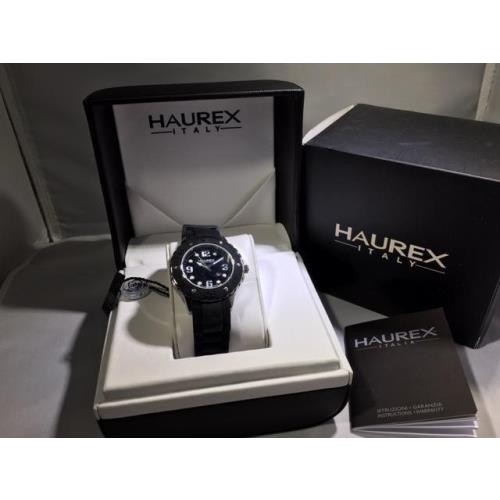 Haurex Italy Vivace Black Dial Black Rubber Strap Unisex Watch HAU1D371DNN