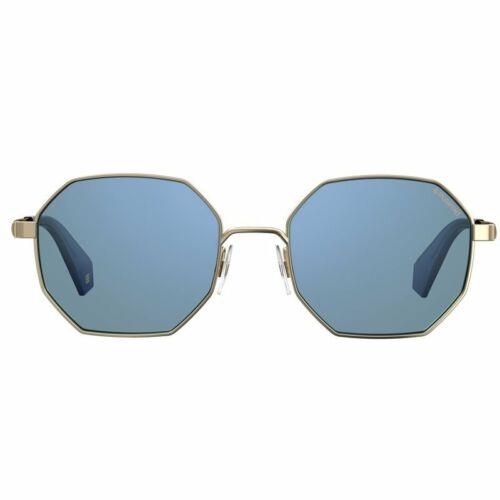 Polaroid PLD6067S-LKSXN Gold Blue Metal Frame Platinum Lense Sunglasses