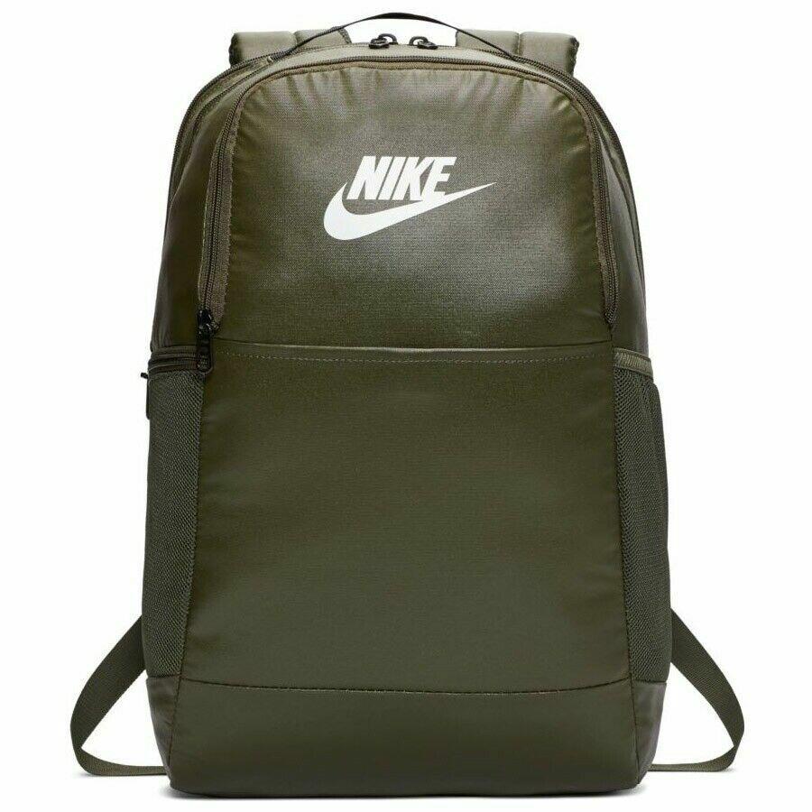 Nike Brasilia Medium Backpack Sport Bag School Travel Green BA6124-325 Polyester