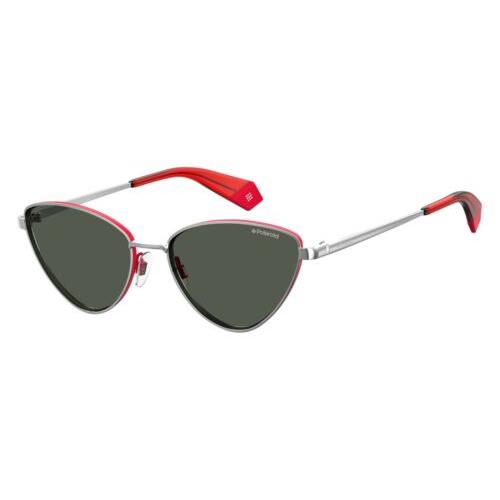 Polaroid PLD6071SX-J2BM9 Silver Red Metal Frame Gray Lense Sunglasses