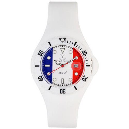 Toywatch Jelly Flag France Unisex Plasteramic White Rubber Watch JYF02FR