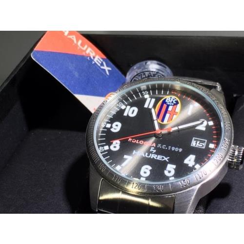 Haurex Italy Men`s BC300UBG Red Arrow Bologna Tachymeter Steel Bracelet Watch