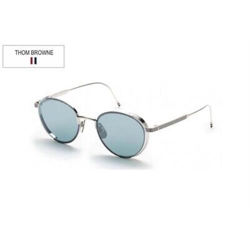 Thom Browne TB-106 C-MVY-18KGLD-50 Silver Gray Sunglasses