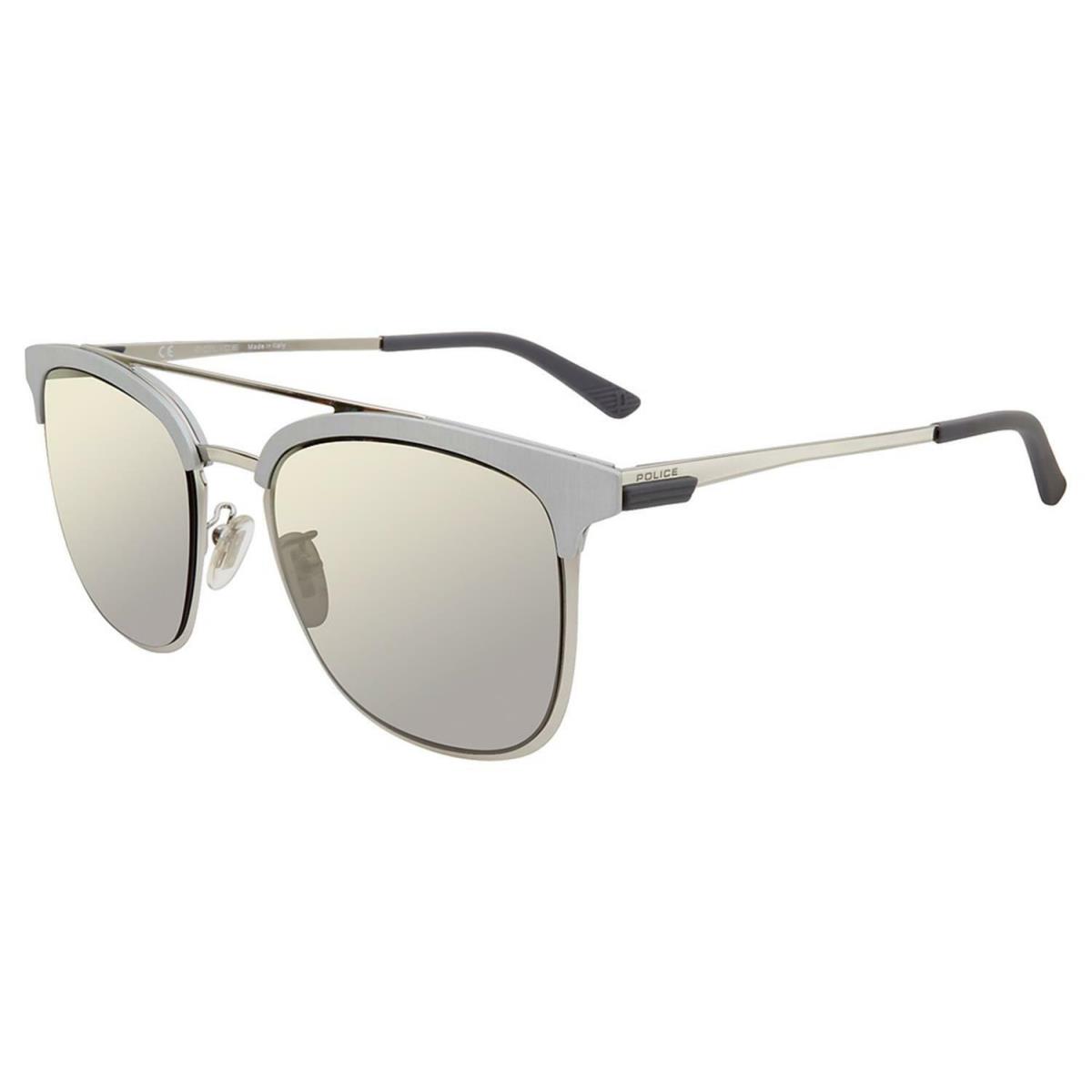 Police Sunglasses Spl 569V 579X Crossover 1 Shiny Palladium/mirrored Silver 54mm