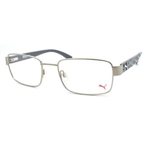 Puma PU0025O 007 Men`s Eyeglasses Frames 56-20-140 Silver / Gray