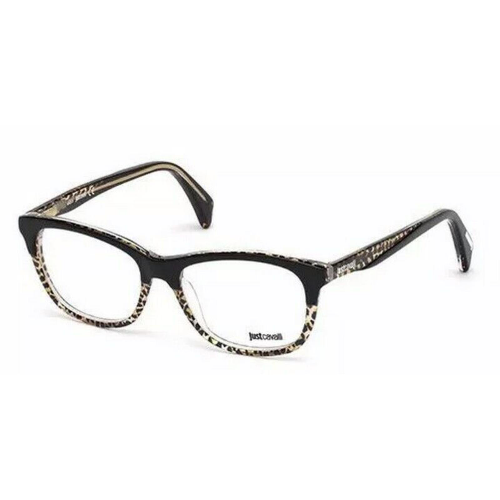 Just Cavalli Eyeglasses JC0749 047 52-16 140 Black Leopard Cat-eye Frames