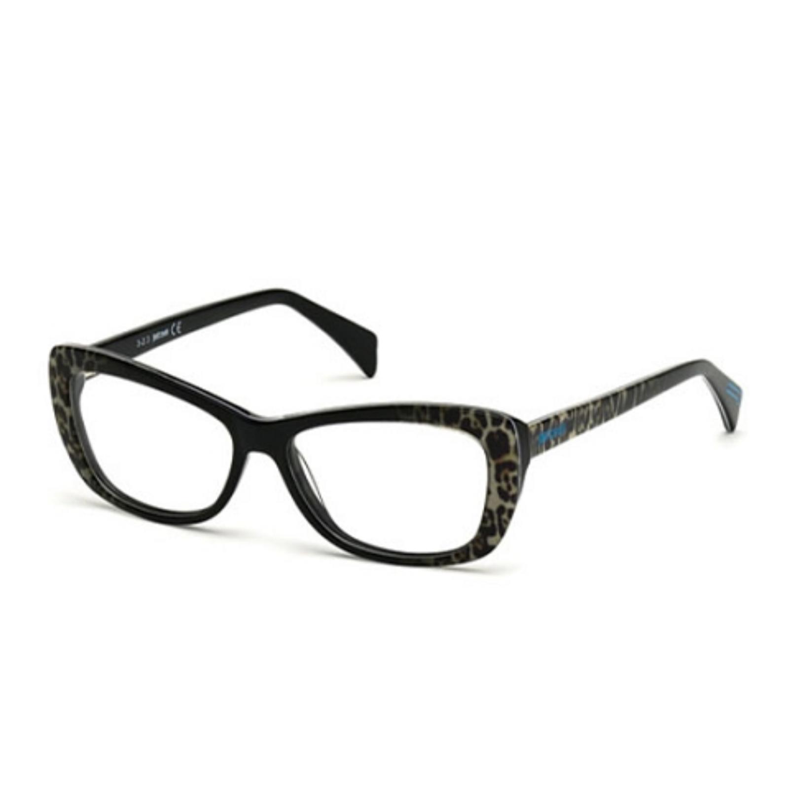 Just Cavalli Eyeglasses JC0602 005 53-14 140 Black Leopard Cat-eye Frames
