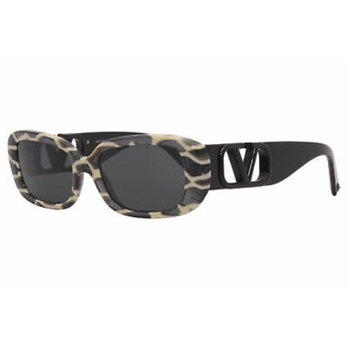 Valentino VA4067 5149/87 Sunglasses Women`s Giraffe Black White/smoke Lens 53mm