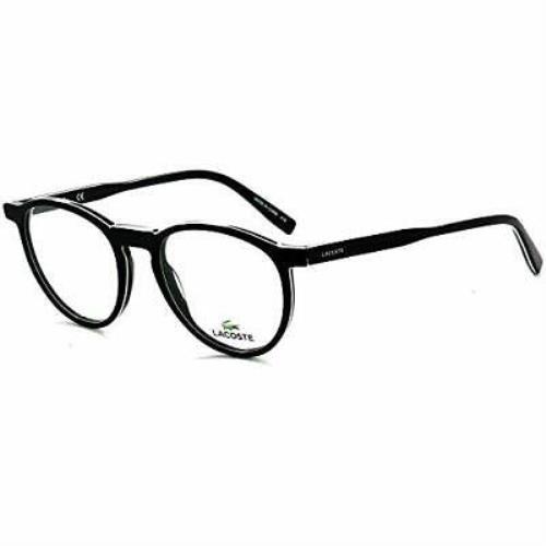 Lacoste L 2844 001 Black/white/green Black Eyeglasses 49mm with Case