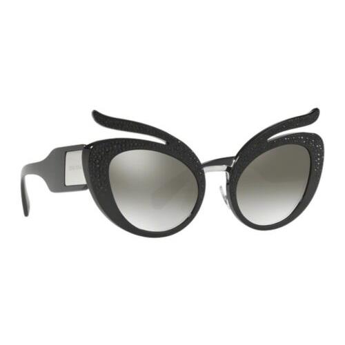 Gorgeous Miu Miu 04TS Sunglasses Black Crystal Butterfly Cat Eye Gradient Lenses