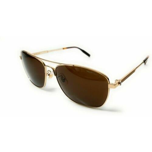 Montblanc Mont Blanc MB0026S 008 Gold Men`s Sunglasses 61 mm