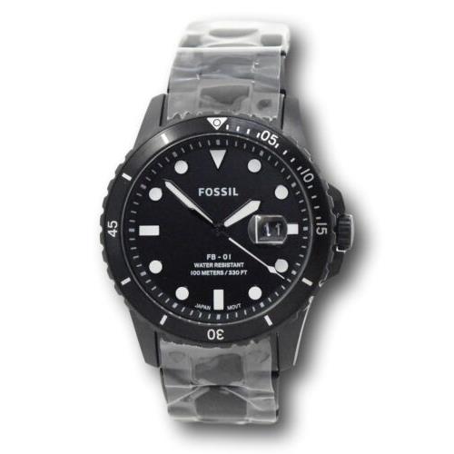 Fossil FB-01 Men`s 42mm Triple Black Stainless Steel Quartz Watch FS5659