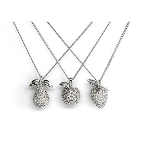 Swarovski Fruits Set of 3 Silver One Size Pendant Necklace 1808397
