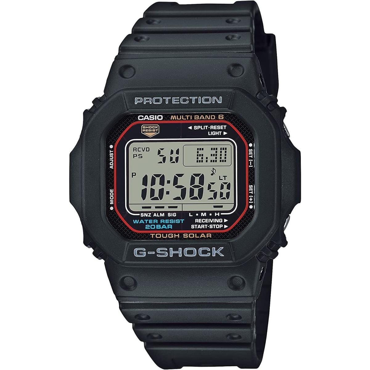 Casio G-shock Men`s Tough Solar Atomic Black Resin Sport 47mm Watch GWM5610-1