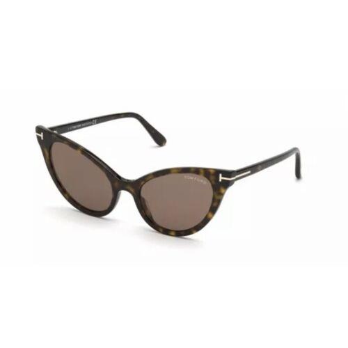 Tom Ford FT0820 TF 820 52E Evelyn-02 Dark Havana Brown Cateye Women Sunglasses