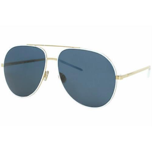 Christian Dior Diorastral B4E/KU Sunglasses Women`s White-gold/blue Lenses 59mm