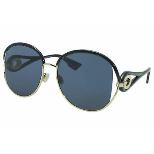 Christian Dior Diornewvolute RHL/A9 Women`s Sunglasses Gold-black/blue Lens 57mm