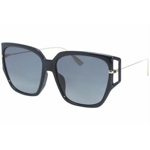 Christian Dior DiorDirection3F 8071I Sunglasses Women`s Black-gold/grey Lenses