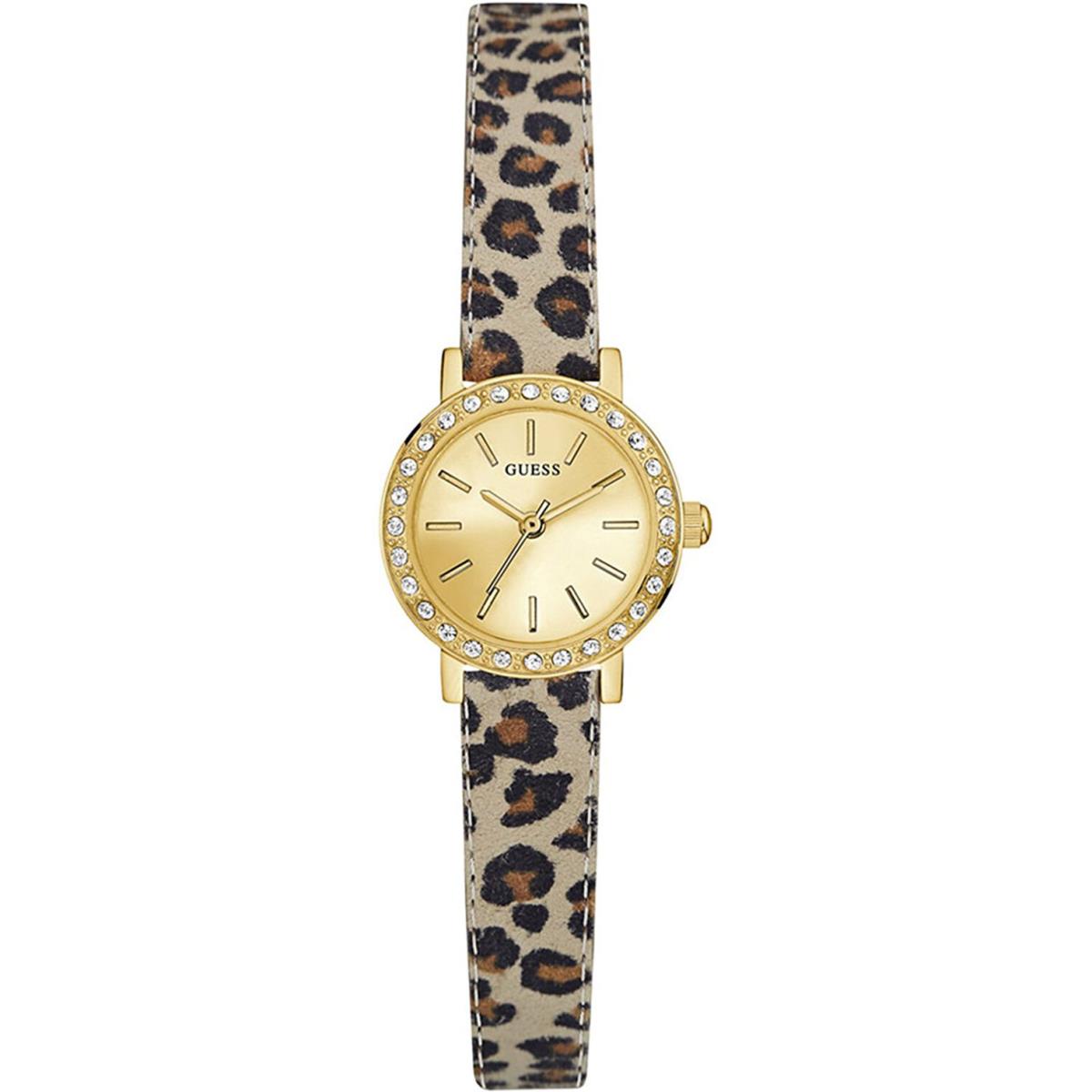 Guess W0885L4 Ladies Dress Stainless Steel Animal Print Strap Gold-tone WR