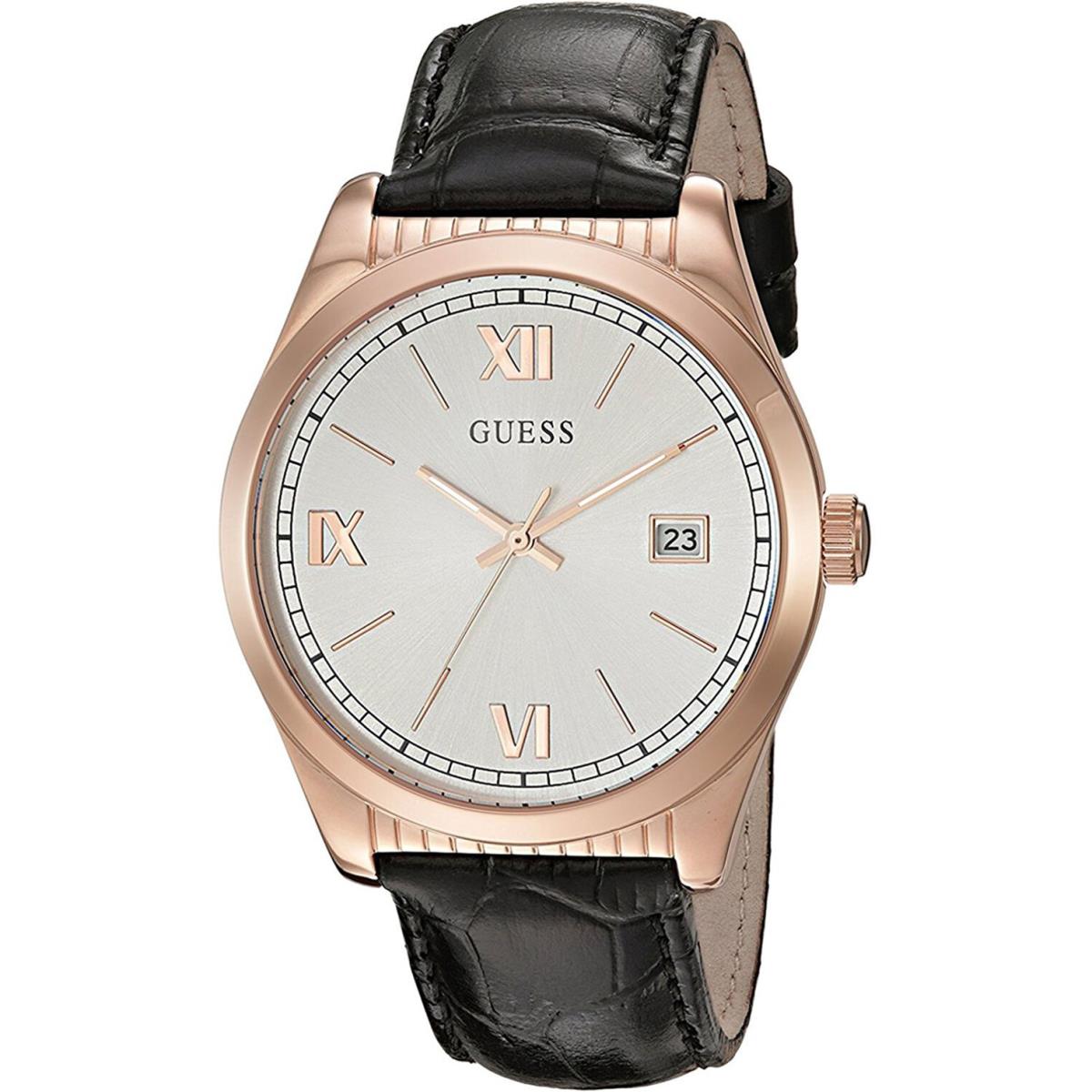 Guess W0874G2 Men`s Dress Sport Stainless Steel Case Leather Strap Date 30m WR