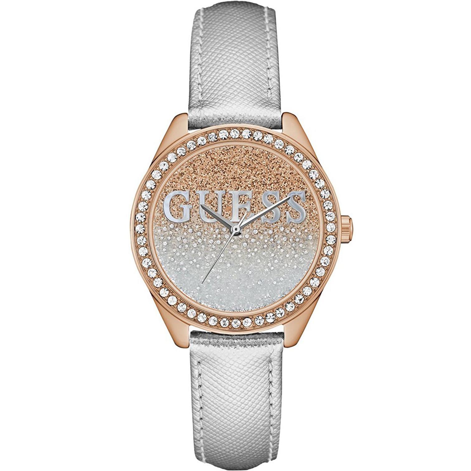 Guess W0823L7 Ladies Dress Stainless Steel Gold-tone Crystal Accented Bezel
