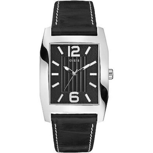 Guess Steel W70023G1 Men`s Dress Quartz Stainless Steel Case Leather Strap WR