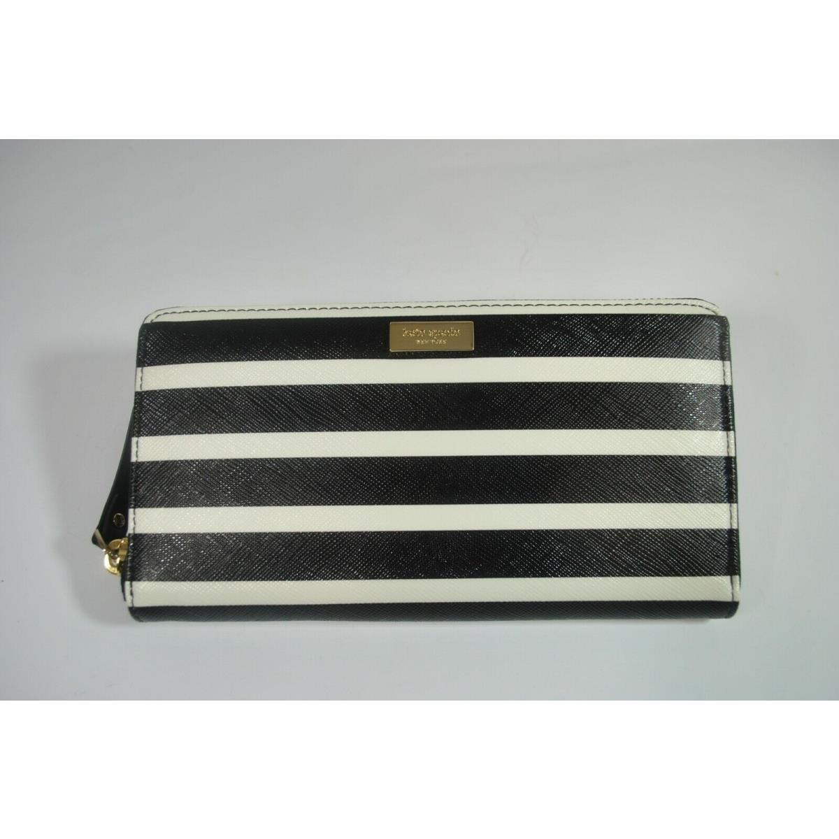 black and white striped kate spade wallet