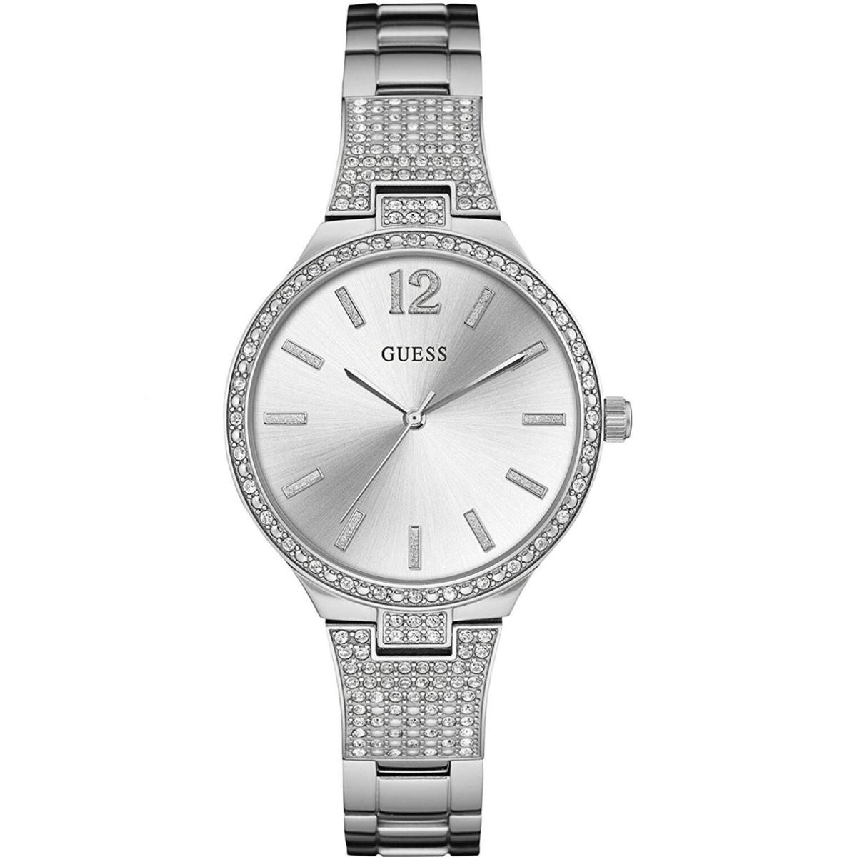 Guess W0900L1 Ladies Dress Stainless Steel Silver-tone Crystal Accented Bezel WR