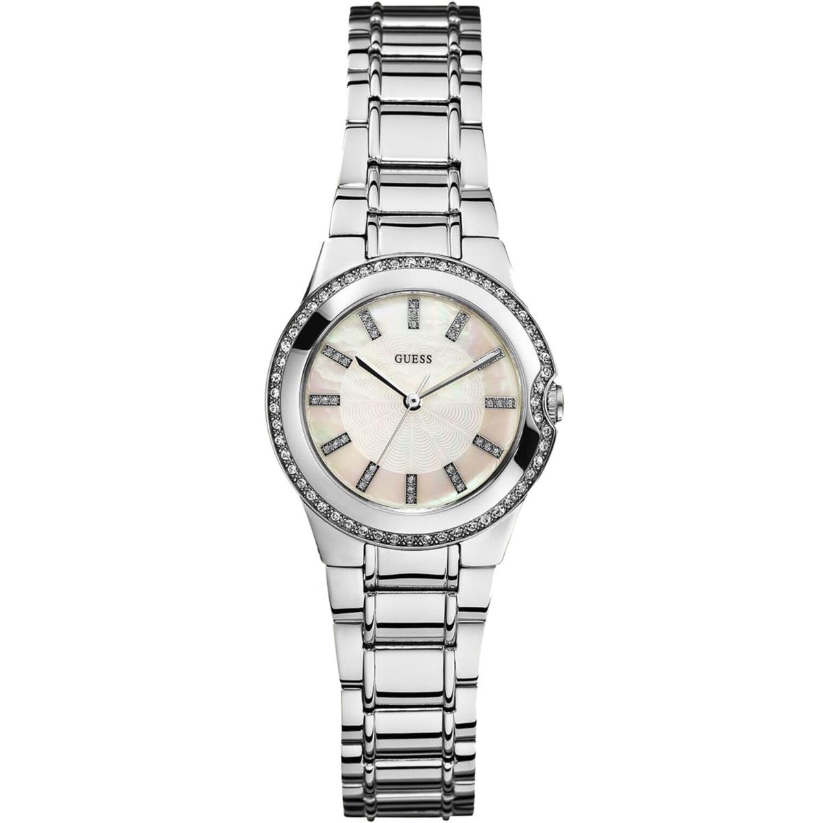 Guess U11684L1 Ladies Dress Stainless Steel Silver-tone Crystal Accented Bezel.