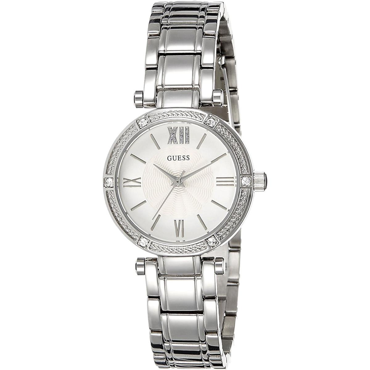 Guess W0767L1 Ladies Dress Stainless Steel Silver-tone Crystal Accented Bezel WR