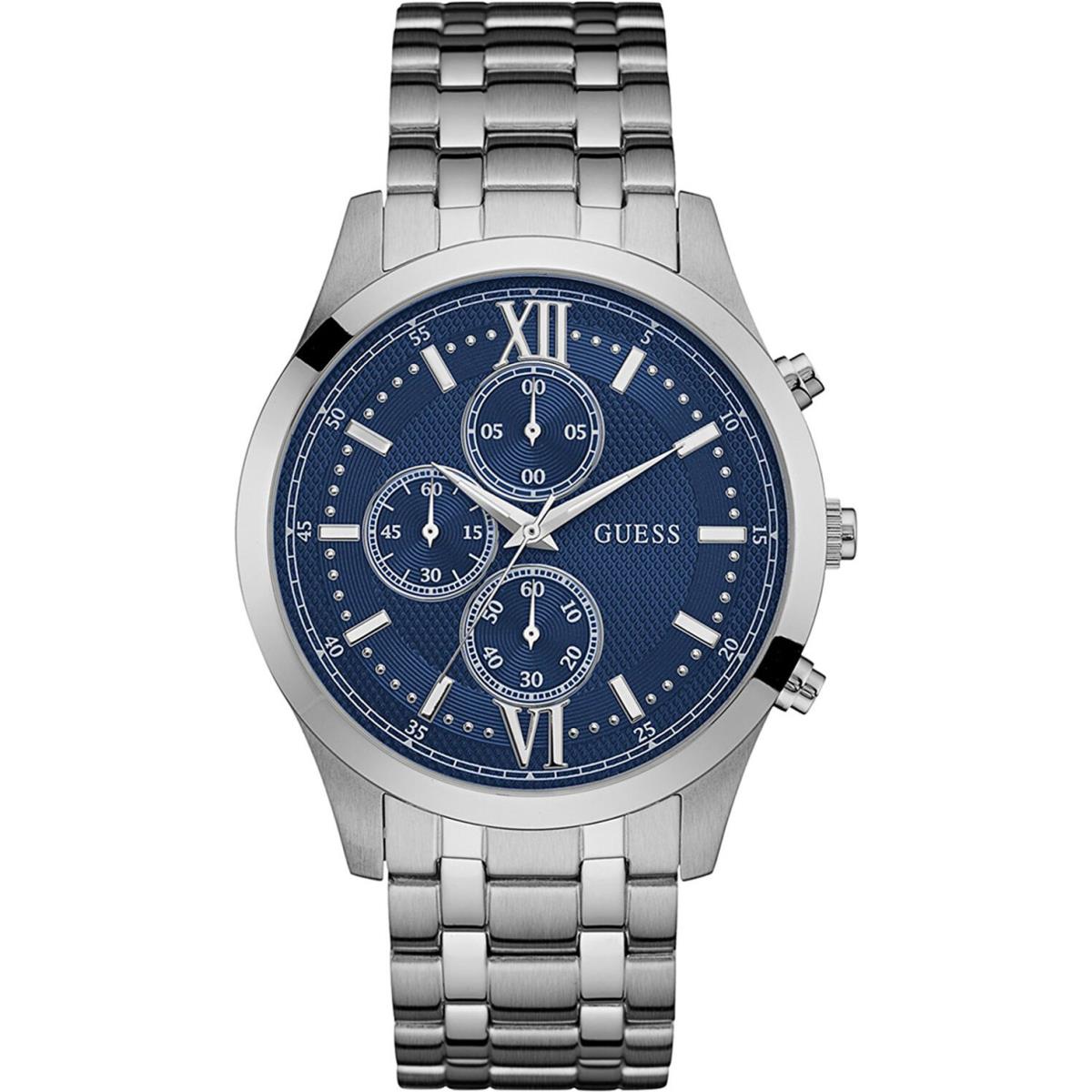 Guess W0875G1 Men`s Chronograph Blue Dial Stainless Steel Case Bracelet 50m WR