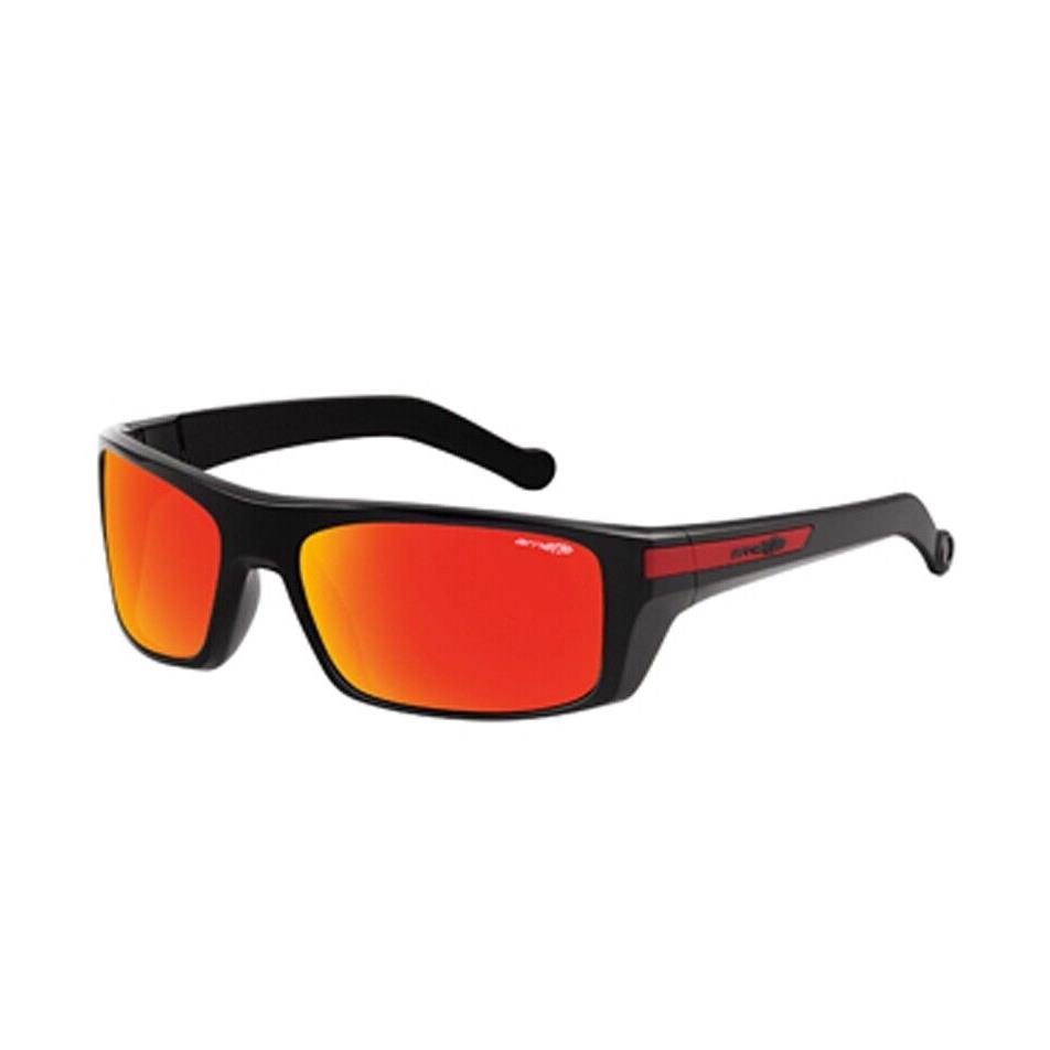 Arnette Conjure Sunglasses AN4198 41/6Q Fuzzy Black/dk Red Plate Red Mirror Lens