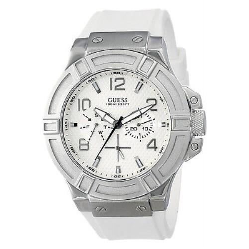 Guess W0247G1 Men Rigor Multi-function Silicone Strap Nice Case Screw Crown 100m