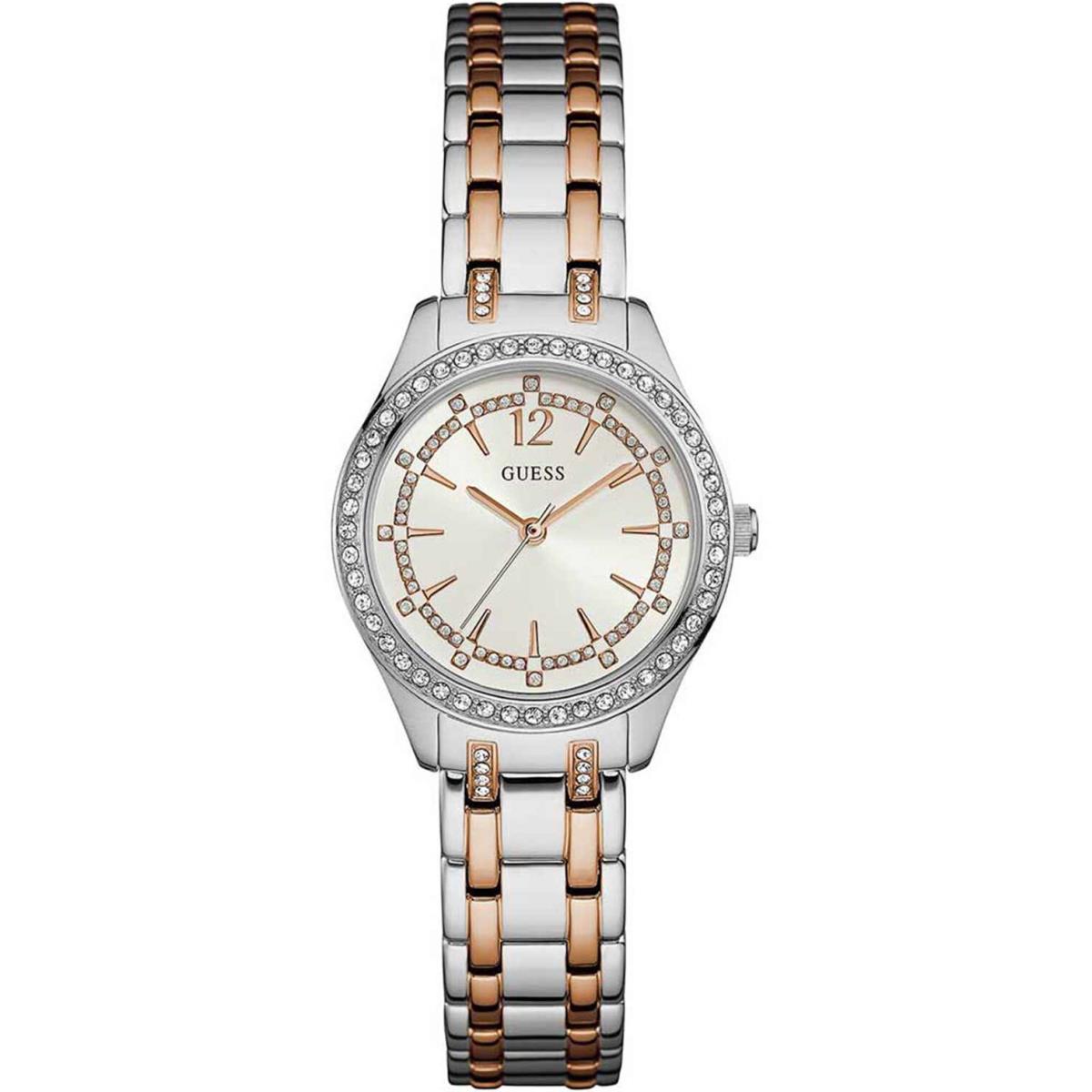 Guess W0830L1 Lady Dress Stainless Steel Two-tone Crystal Accented Bezel 30m WR